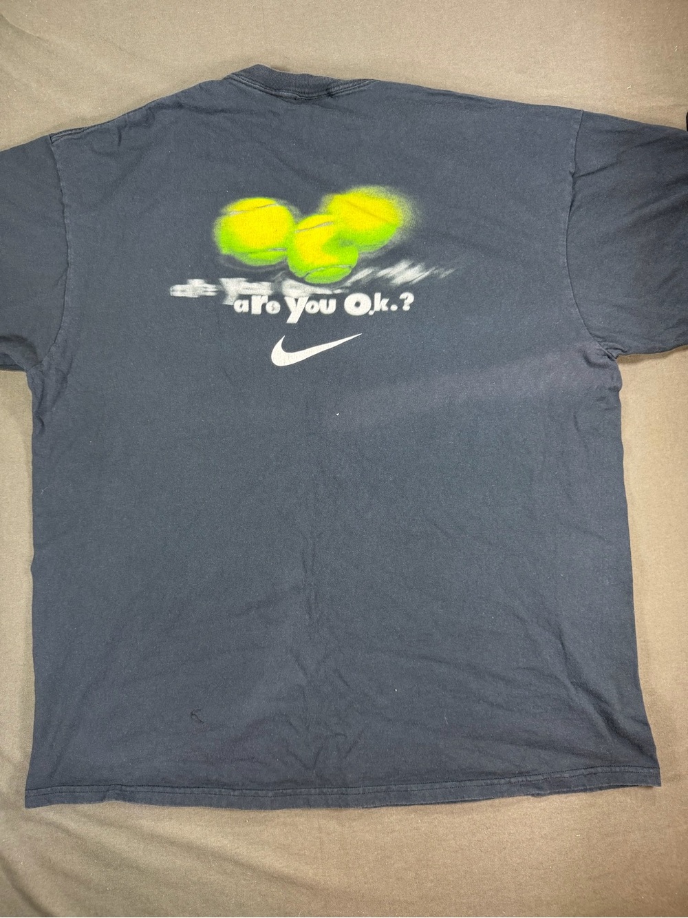 Vintage 90s Nike "Be Quick Or Be Hit" Tennis Ball Graphic T-Shirt Made in USA XL